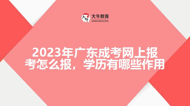 2023年廣東成考網(wǎng)上報考怎么報，學(xué)歷有哪些作用