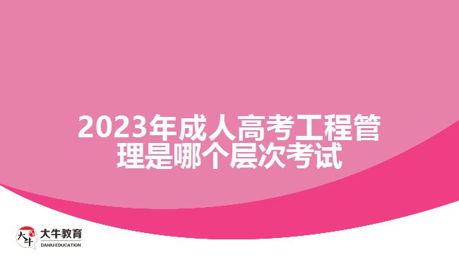 2023年成人高考工程管理是哪個層次考試