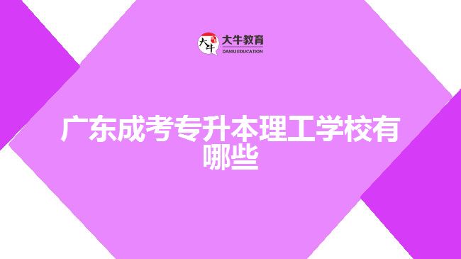 廣東成考專(zhuān)升本理工學(xué)校有哪些