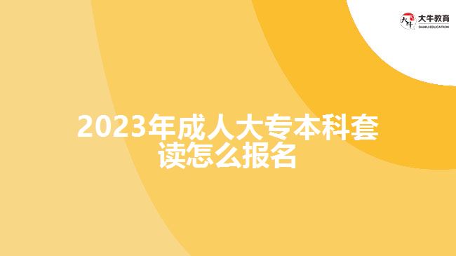 2023年成人大專(zhuān)本科套讀怎么報(bào)名