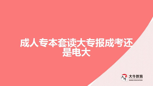 成人專本套讀大專報成考還是電大