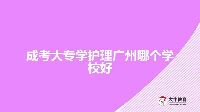 成考大專學護理廣州哪個學校好
