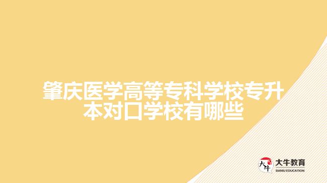肇慶醫(yī)學(xué)高等專科學(xué)校專升本對(duì)口學(xué)校有哪些