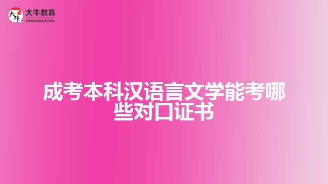 成考本科漢語(yǔ)言文學(xué)能考哪些證書