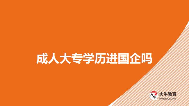 成人大專學(xué)歷進(jìn)國(guó)企嗎