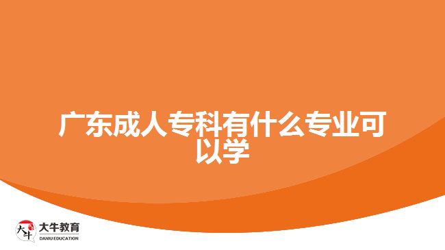 廣東成人專科有什么專業(yè)可以學(xué)