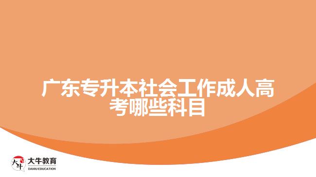 廣東專升本社會(huì)工作成人高考哪些科目