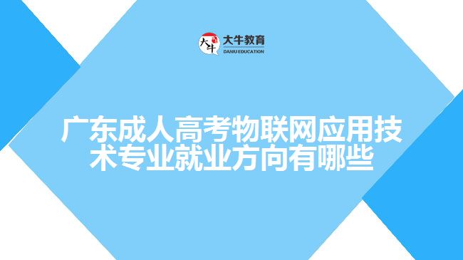 廣東成人高考物聯(lián)網(wǎng)應(yīng)用技術(shù)專業(yè)就業(yè)方向有哪些