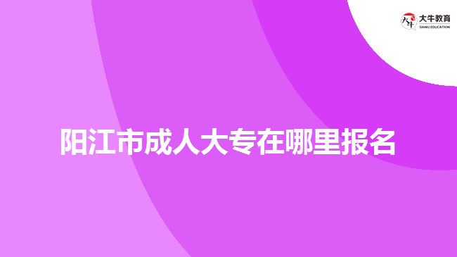 陽(yáng)江市成人大專在哪里報(bào)名