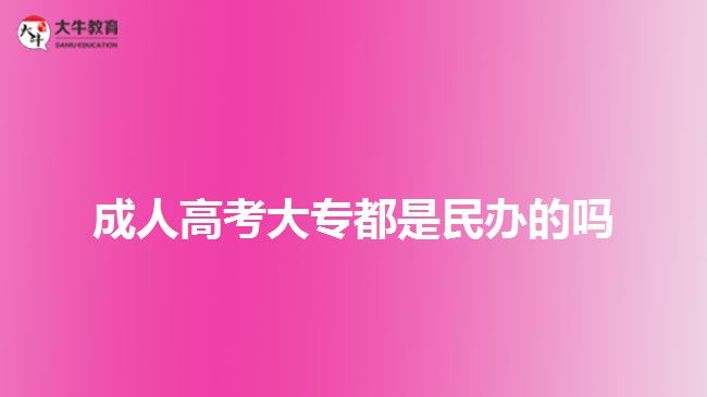 成人高考大專(zhuān)都是民辦的嗎