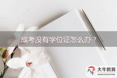 成考沒有學位證怎么辦？