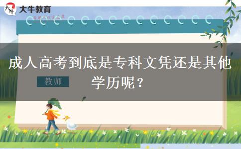 成人高考到底是?？莆膽{還是其他學歷呢？