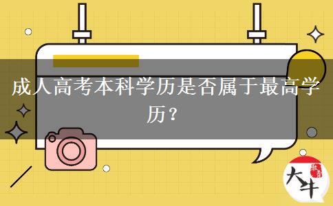 成人高考本科學(xué)歷是否屬于最高學(xué)歷？