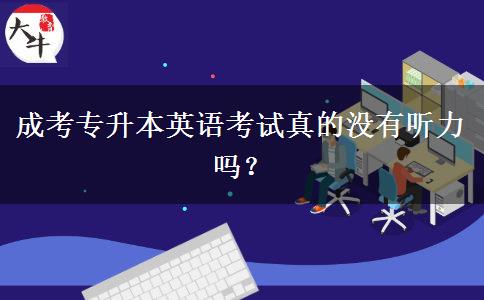 成考專(zhuān)升本英語(yǔ)考試真的沒(méi)有聽(tīng)力嗎？