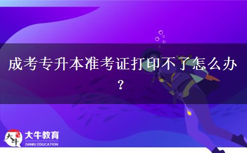 成考專升本準(zhǔn)考證打印不了怎么辦？