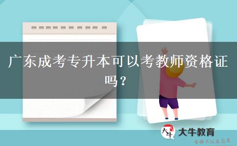 廣東成考專(zhuān)升本可以考教師資格證嗎？