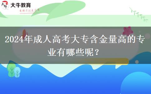 2024年成人高考大專(zhuān)含金量高的專(zhuān)業(yè)有哪些呢？