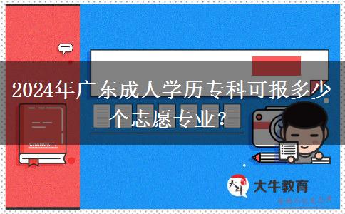 2024年廣東成人學(xué)歷專科可報(bào)多少個(gè)志愿專業(yè)？