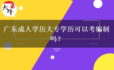 廣東成人學(xué)歷大專學(xué)歷可以考編制嗎？