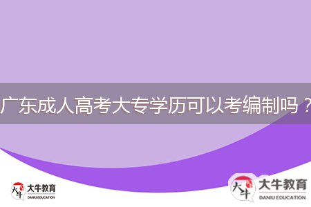 廣東成人高考大專學(xué)歷可以考編制嗎？