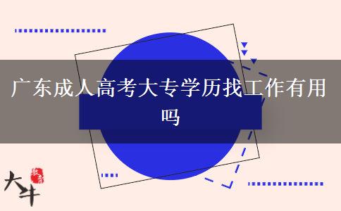 廣東成人高考大專(zhuān)學(xué)歷找工作有用嗎