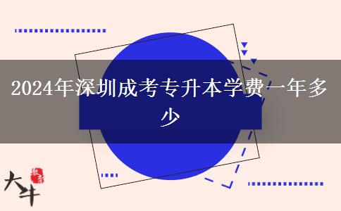 2024年深圳成考專升本學費一年多少