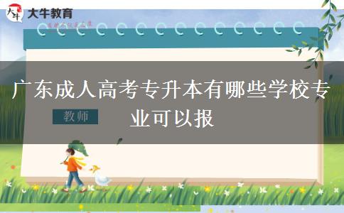 廣東成人高考專升本有哪些學(xué)校專業(yè)可以報