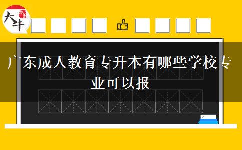 廣東成人教育專升本有哪些學(xué)校專業(yè)可以報