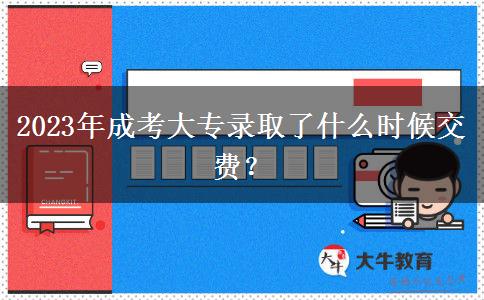 2023年成考大專錄取了什么時候交費？