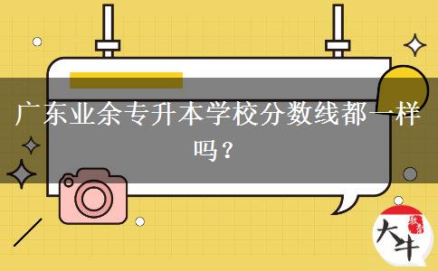 廣東業(yè)余專升本學校分數(shù)線都一樣嗎？