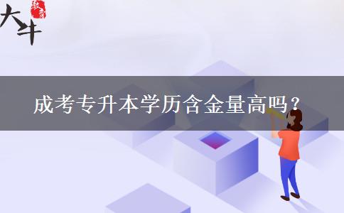 成考專(zhuān)升本學(xué)歷含金量高嗎？