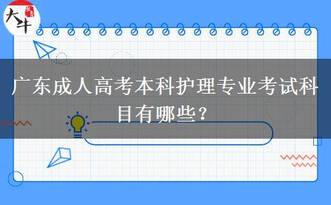 廣東成人高考本科護(hù)理專業(yè)考試科目有哪些？