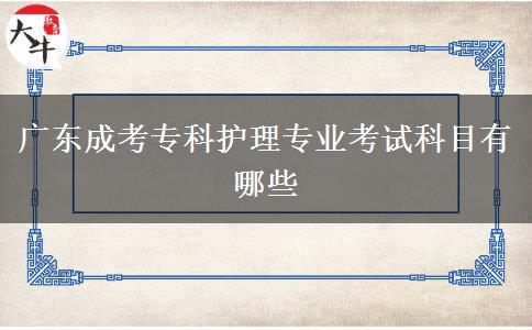 廣東成考專科護理專業(yè)考試科目有哪些
