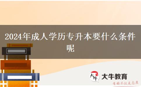 2024年成人學歷專升本要什么條件呢