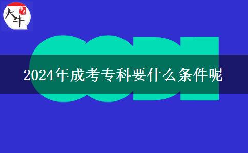 2024年成考?？埔裁礂l件呢