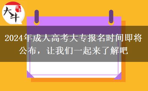 2024年成人高考大專報名時間哪天公布啊