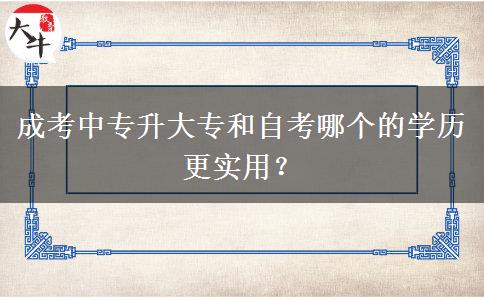 成考中專升大專和自考哪個的學(xué)歷更實(shí)用？