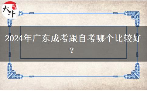 2024年廣東成考跟自考哪個(gè)比較好？