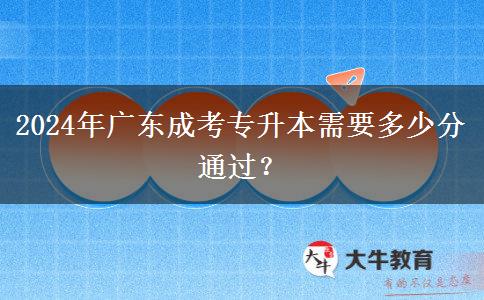 2024年廣東成考專升本需要多少分通過？