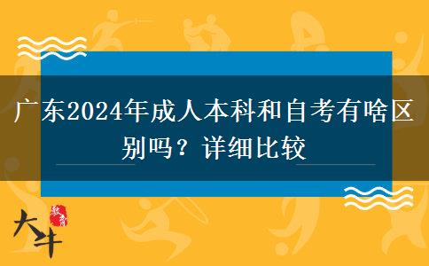 廣東2024年成人本科和自考有啥區(qū)別嗎？詳細(xì)比較