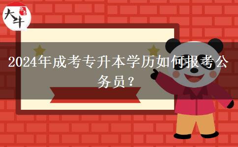 2024年成考專升本學(xué)歷如何報考公務(wù)員？