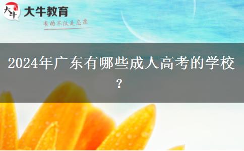 2024年廣東有哪些成人高考的學校？