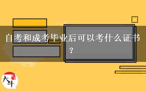 自考和成考畢業(yè)后可以考什么證書？