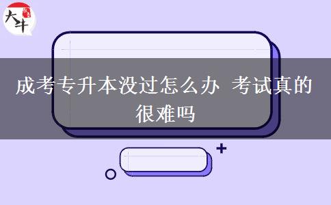 成考專升本沒(méi)過(guò)怎么辦 考試真的很難嗎