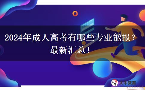 2024年成人高考有哪些專業(yè)能報(bào)？最新匯總！