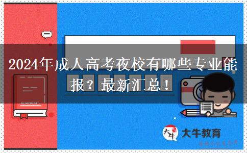 2024年成人高考夜校有哪些專業(yè)能報？最新匯總！