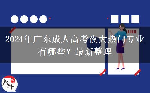 2024年廣東成人高考夜大熱門專業(yè)有哪些？最新整理