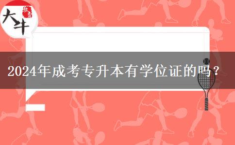 2024年成考專升本有學(xué)位證的嗎？