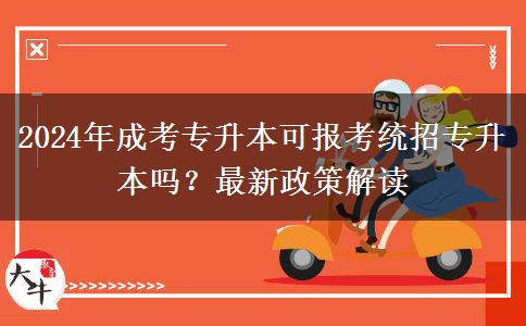2024年成考專升本可報(bào)考統(tǒng)招專升本嗎？最新政策解讀