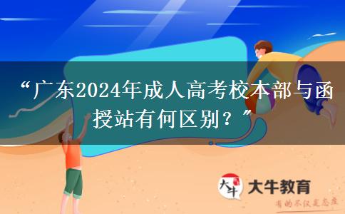 “廣東2024年成人高考校本部與函授站有何區(qū)別？